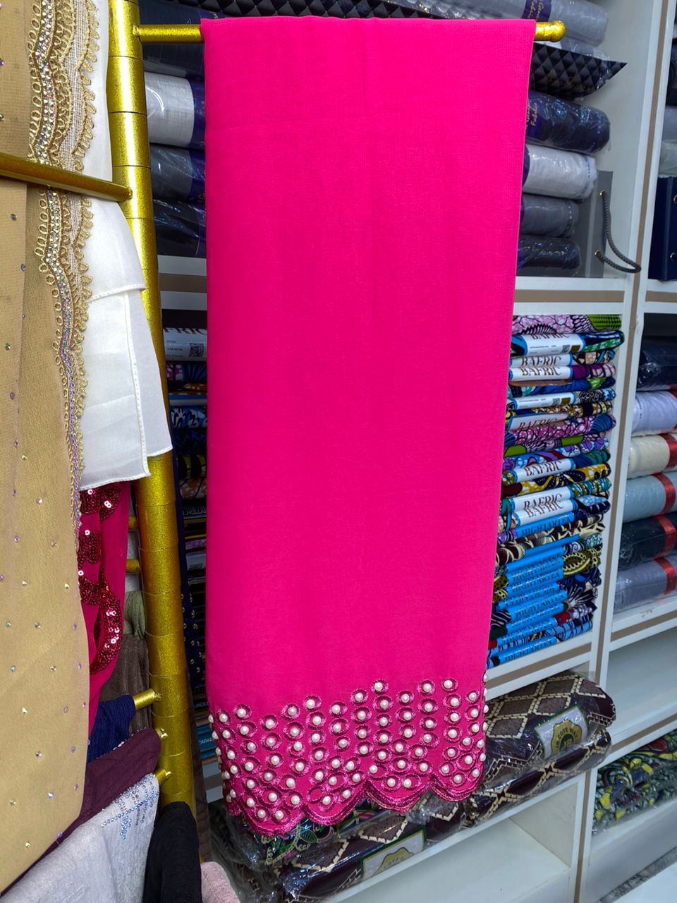 Pink Sheer Silk Mantilla Veil